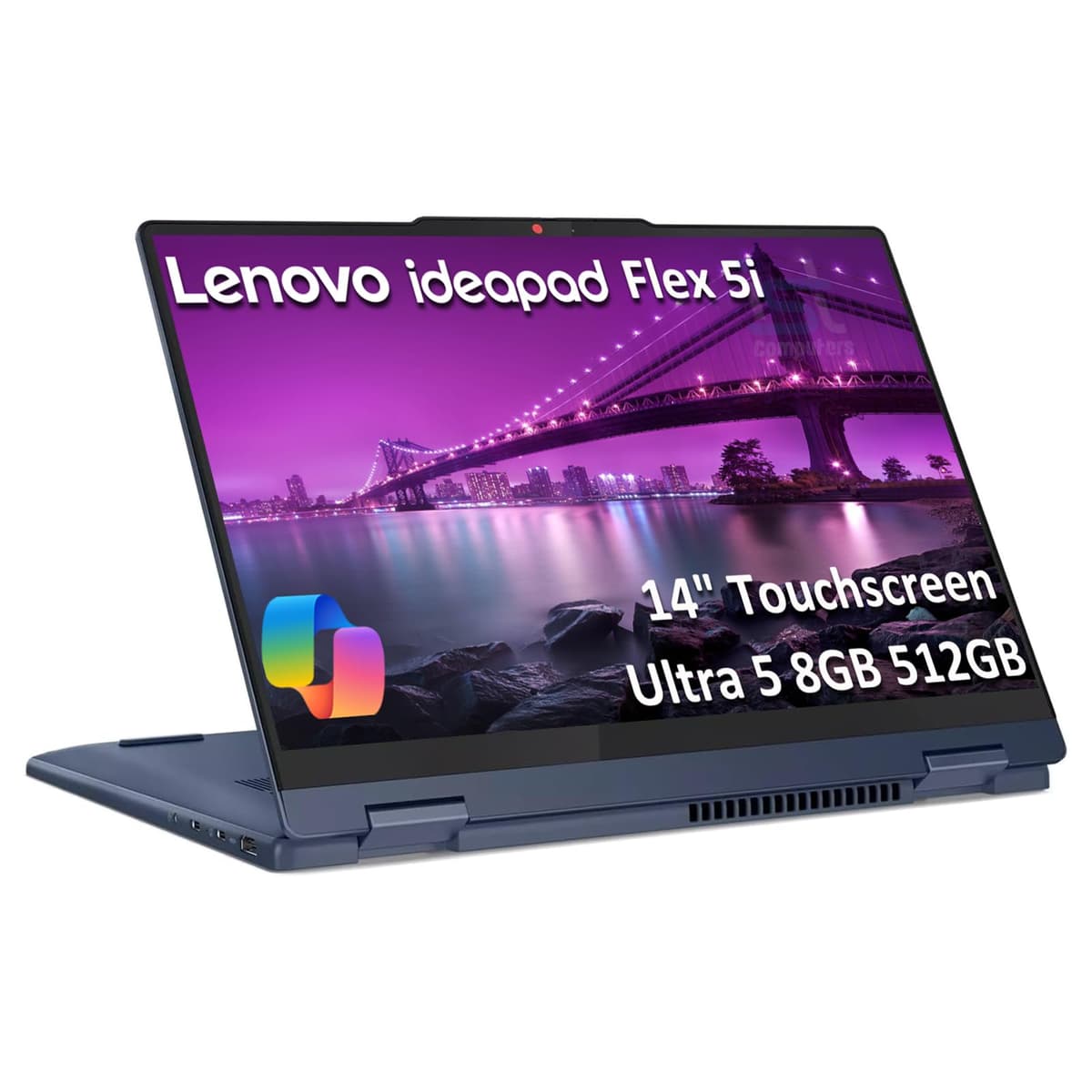ist computers Lenovo IdeaPad Flex 5i 2 en 1 Laptop (Pantalla táctil FHD+ 14", Intel Ultra 5 Gen 2 225U, 8 GB RAM, 512 GB SSD, 12 núcleos (>i7-1355U)) PC con IA para creadores, retroiluminado, para diseñadores, cámara IR, Windows 11 Home IdeaPad 5i 83KS