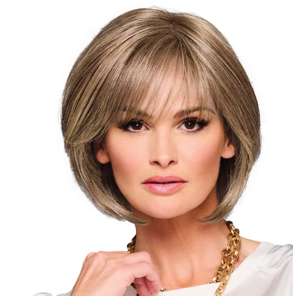 Raquel Welch Made You Look peluca bob chic a la altura del mentón, 100% anudada a mano por Hairuwear, casquete Petite-Average, RL10/22SS Iced Cappuccino