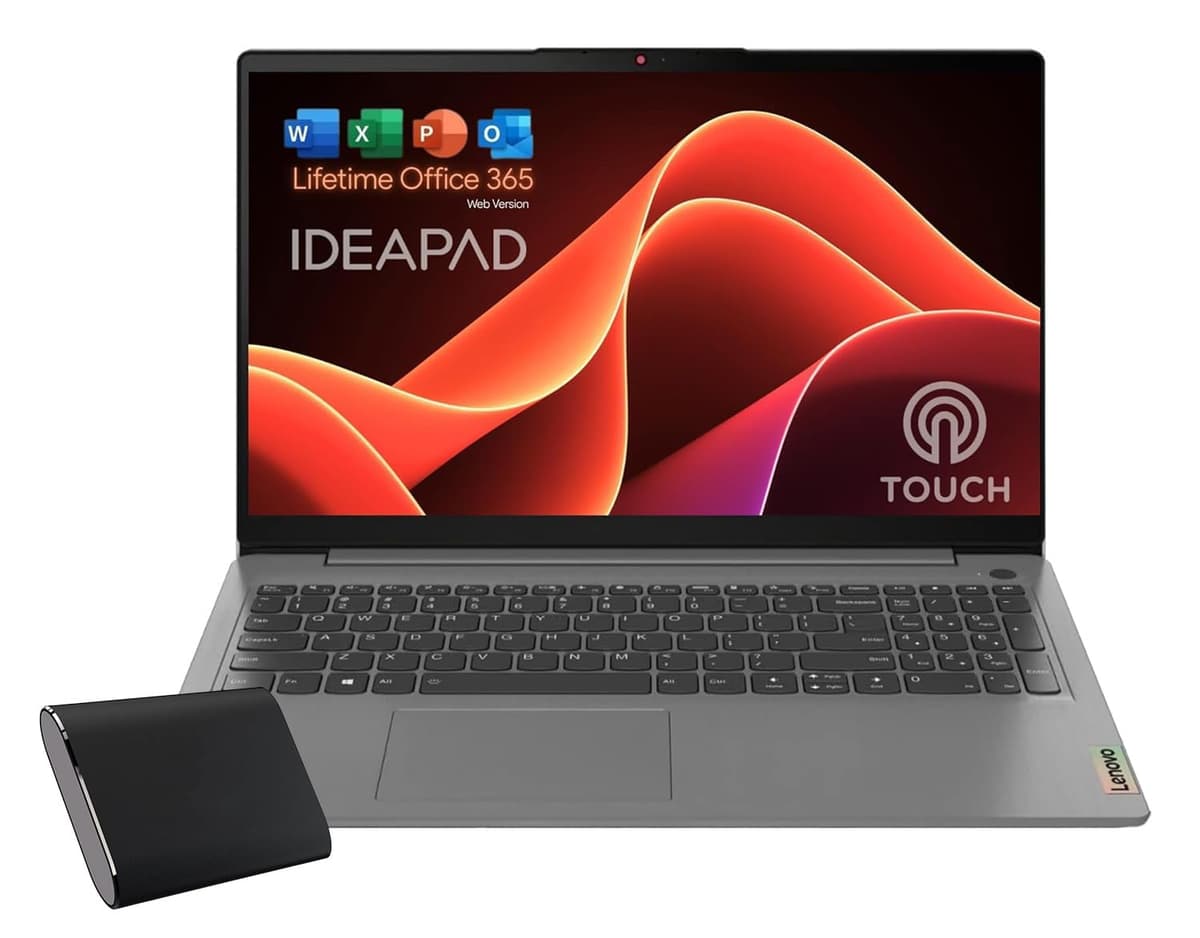 Lenovo IdeaPad 3i • Laptop táctil 15.6" Full HD • Office 365 para web de por vida • Intel Core i5 • 20 GB de memoria • 1 TB (512 SSD + disco externo 500 GB) • Windows 11 | Ideal para entretenimiento y uso diario 0006i5