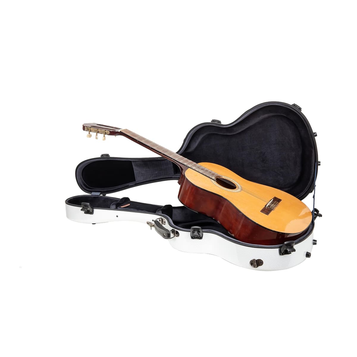 Crossrock Estuche ultraligero para guitarra flamenca 4/4 color blanco CRF5030CWT con cierre TSA
