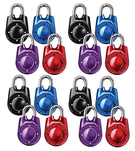 Candado Master Lock 1500iD Speed Dial con combinación personalizable, paquete de 16