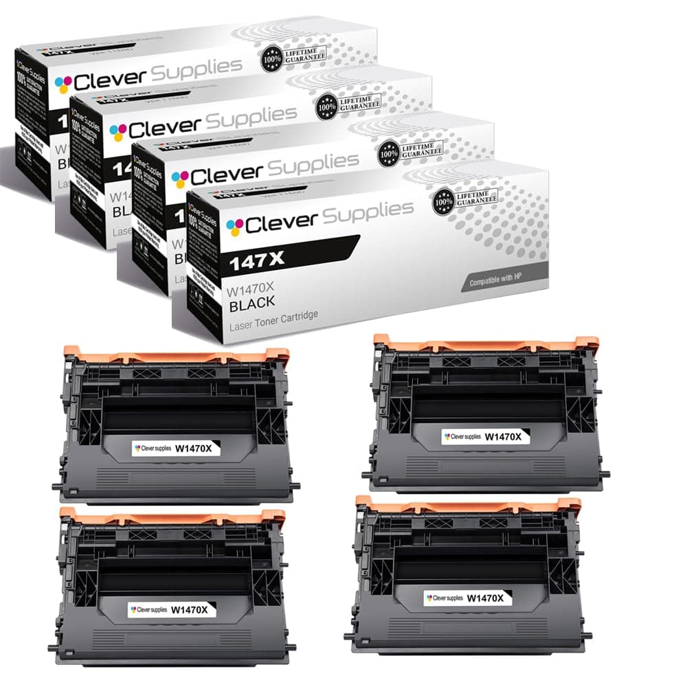 Clever Supplies Compatible HP 147X (W1470X) - Toner Negro, 4-Pack (CS-HP-147X-4Black)