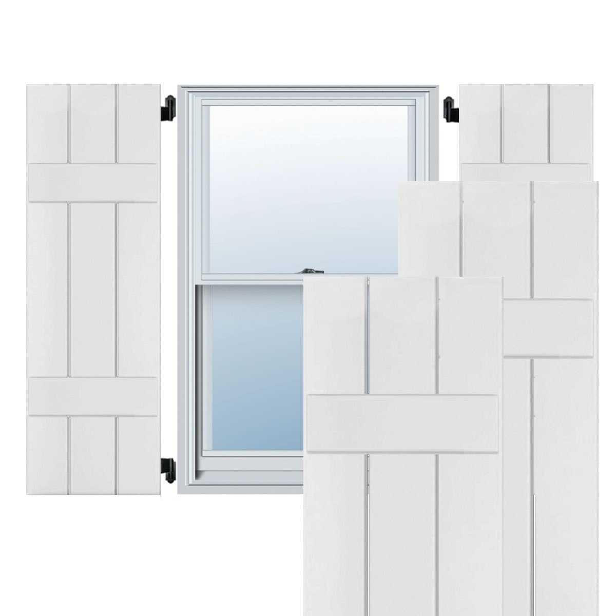 Ekena Millwork RWB12X061PRM Persianas exteriores de madera auténtica Board-n-Batten 12" x 61" (Par) Primed
