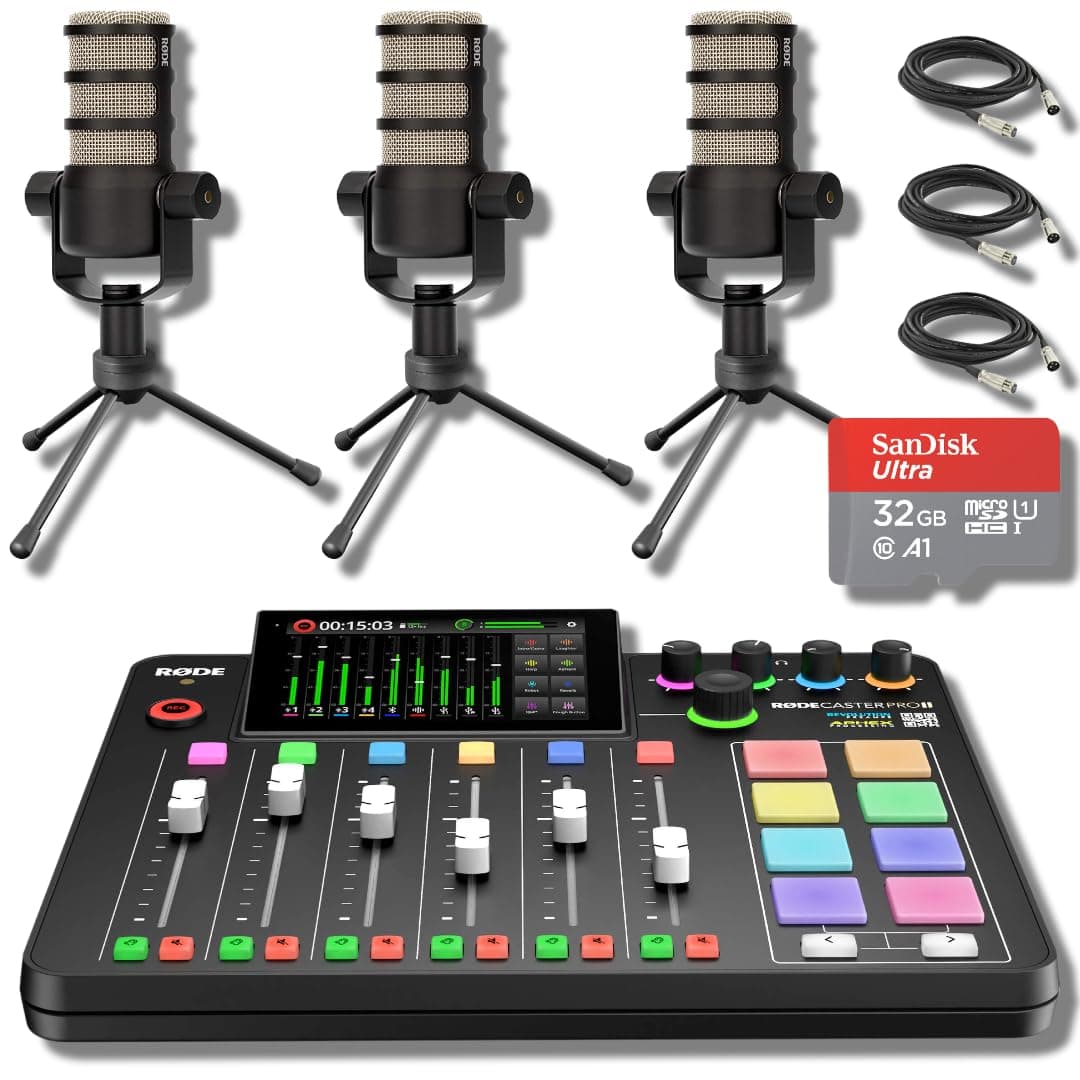 StreamEye Rode RODECaster Pro 2 Bundle para tres personas - Consola + PodMic + accesorios Three-Person Bundle