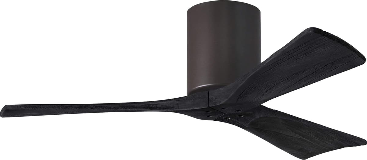 Matthews IR3H-TB-BK-42 Irene Ventilador de Techo Empotrado 42" con Control Remoto y de Pared, Motor DC Silencioso, 3 Aspas Negras
