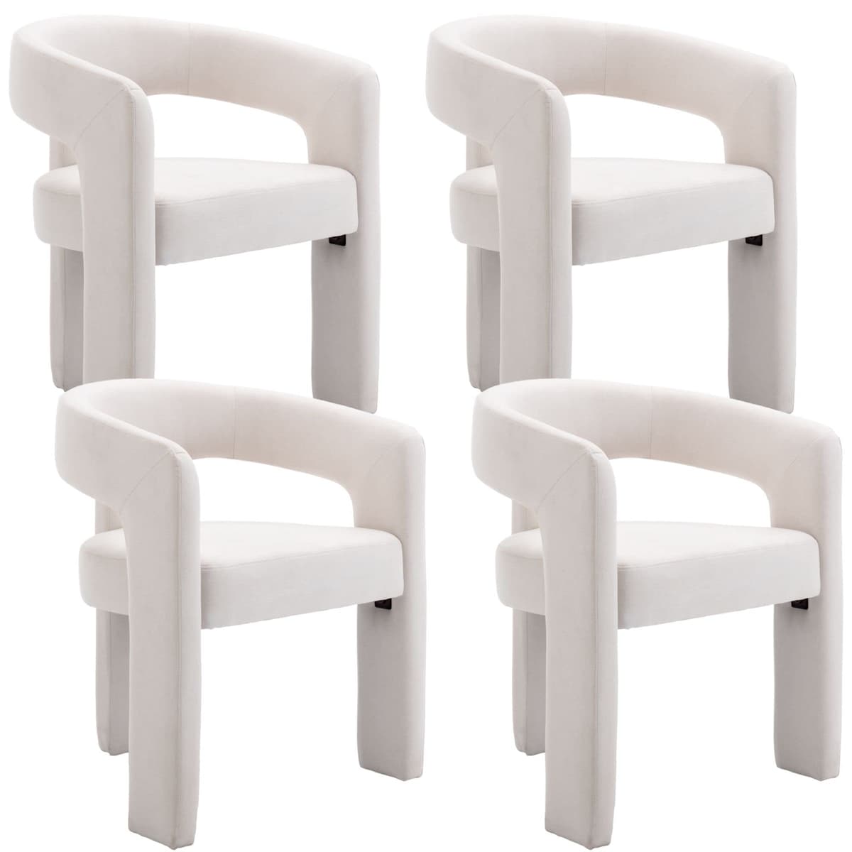 BESTANO Juego de 4 Sillas Comedor Tapizadas en Lino Ivory SY5101