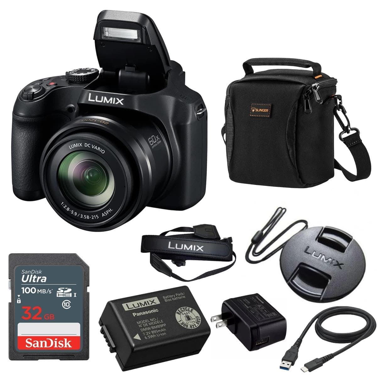 Panasonic LUMIX FZ80D 18.1MP Cámara compacta con zoom (bundle) DC-FZ80K A