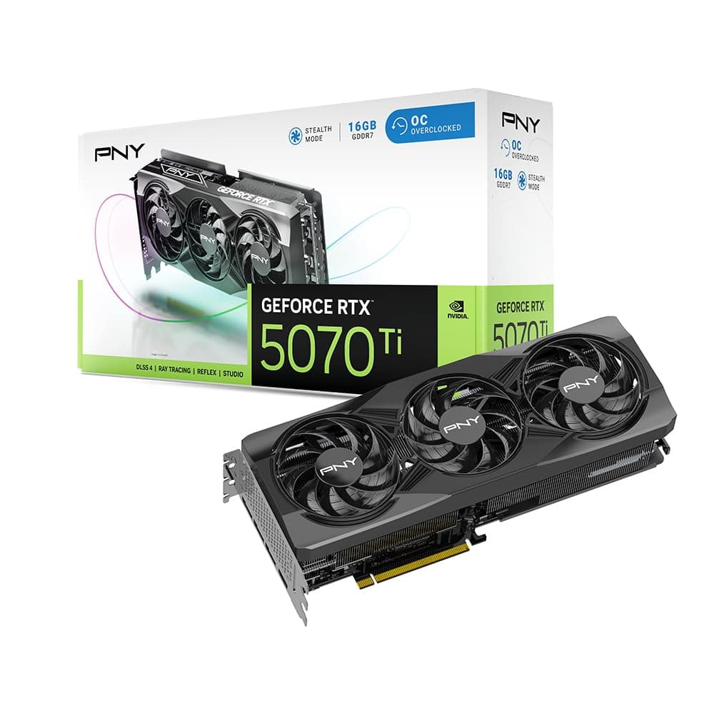 PNY NVIDIA GeForce RTX 5070 Ti OC Triple Fan 16GB GDDR7 PCIe 5.0 VCG5070T16TFXPB1-O