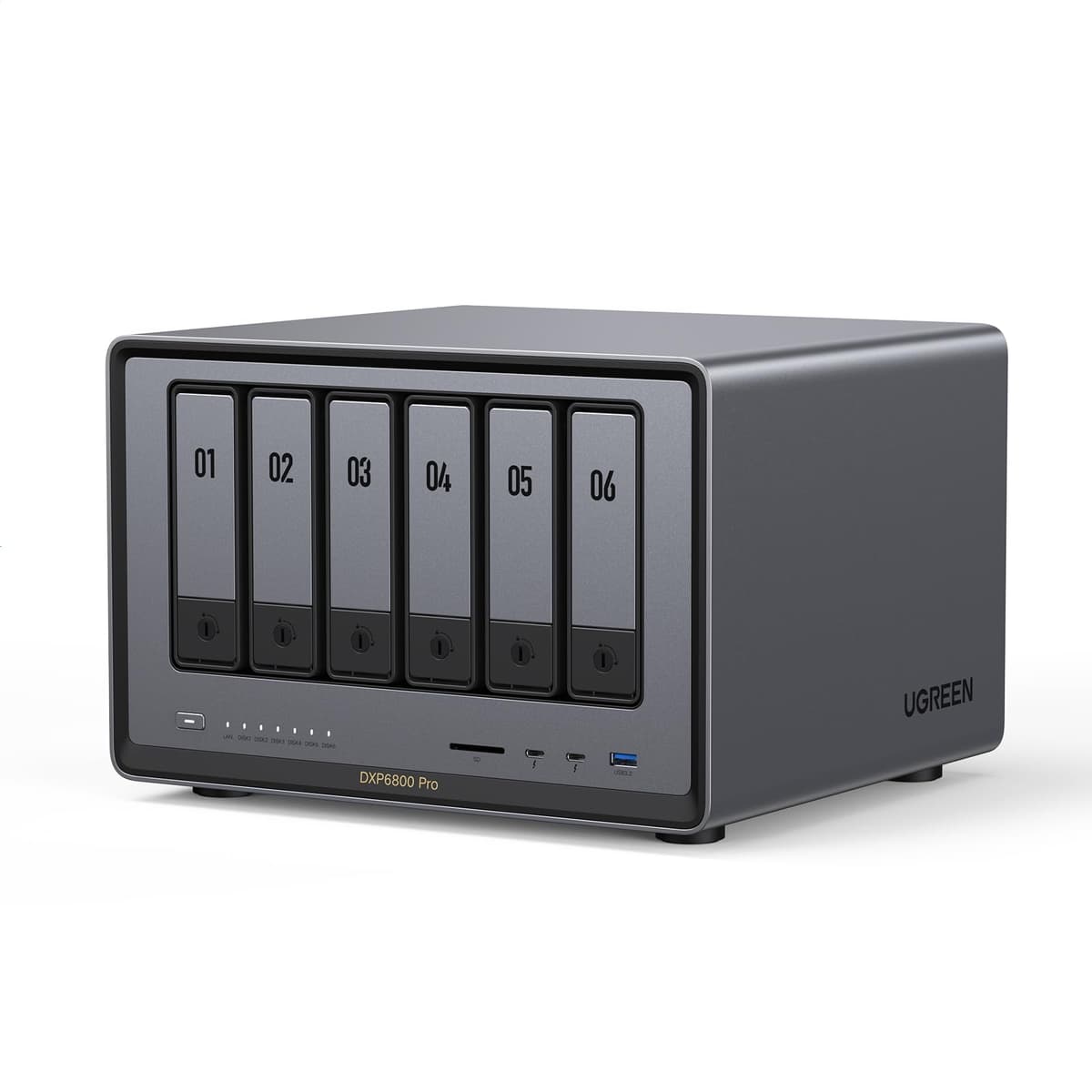 UGREEN NAS DXP6800 Pro 6-Bay Desktop NAS Intel i5-1235U 8GB DDR5 128GB SSD 2x10GbE 2xM.2 NVMe 8K HDMI 2xTBT4 (Diskless)