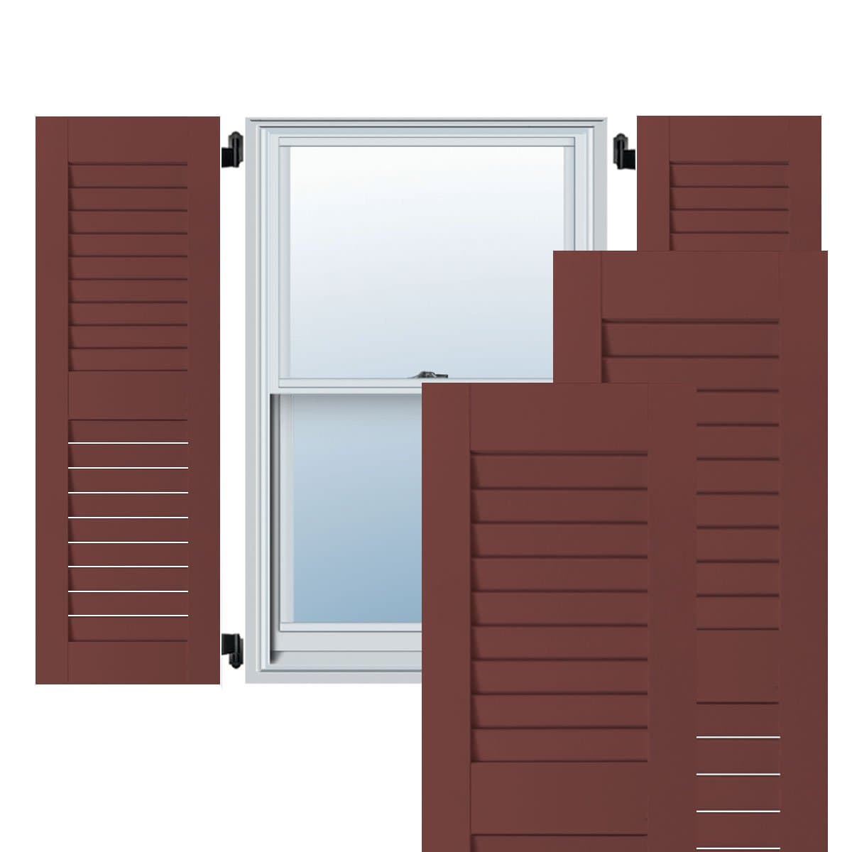 Ekena Millwork RWL12X061CRM Persianas exteriores louvered 12" x 61" cottage red