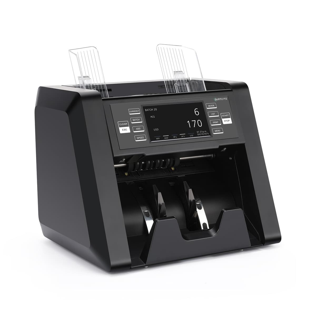 CASHTEK N30 Contadora de Dinero Mix de Denominaciones, Conteo de Valor Multimoneda, Detección de Falsificaciones CIS/UV/MG/IR, Contadora de Efectivo con Impresora Habilitada para Negocios