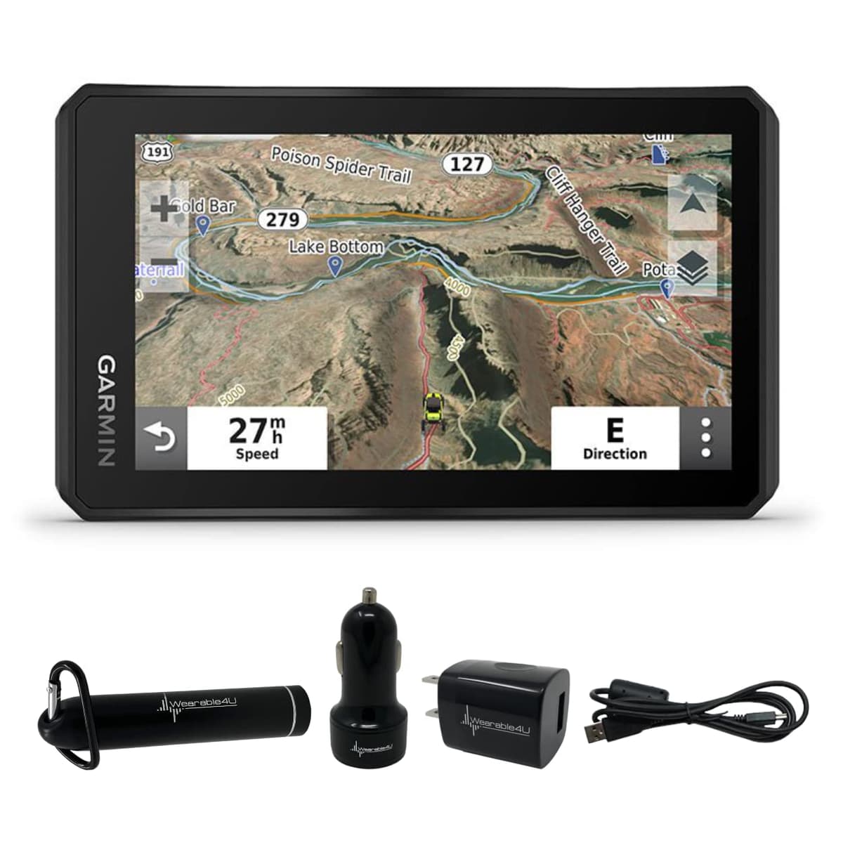 Wearable4U Garmin Tread Base Edition 5.5" - Navegador Rugged Powersport con PowerPack 010-02406-01_PowerCarWall