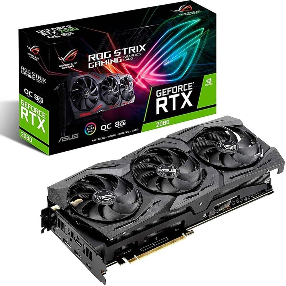 ASUS GeForce RTX 2080 O8G ROG STRIX OC Edición GDDR6 HDMI DP 1.4 Type-C tarjeta de video (ROG-STRIX-RTX2080-O8G-GAMING) NVIDIA VGA 3