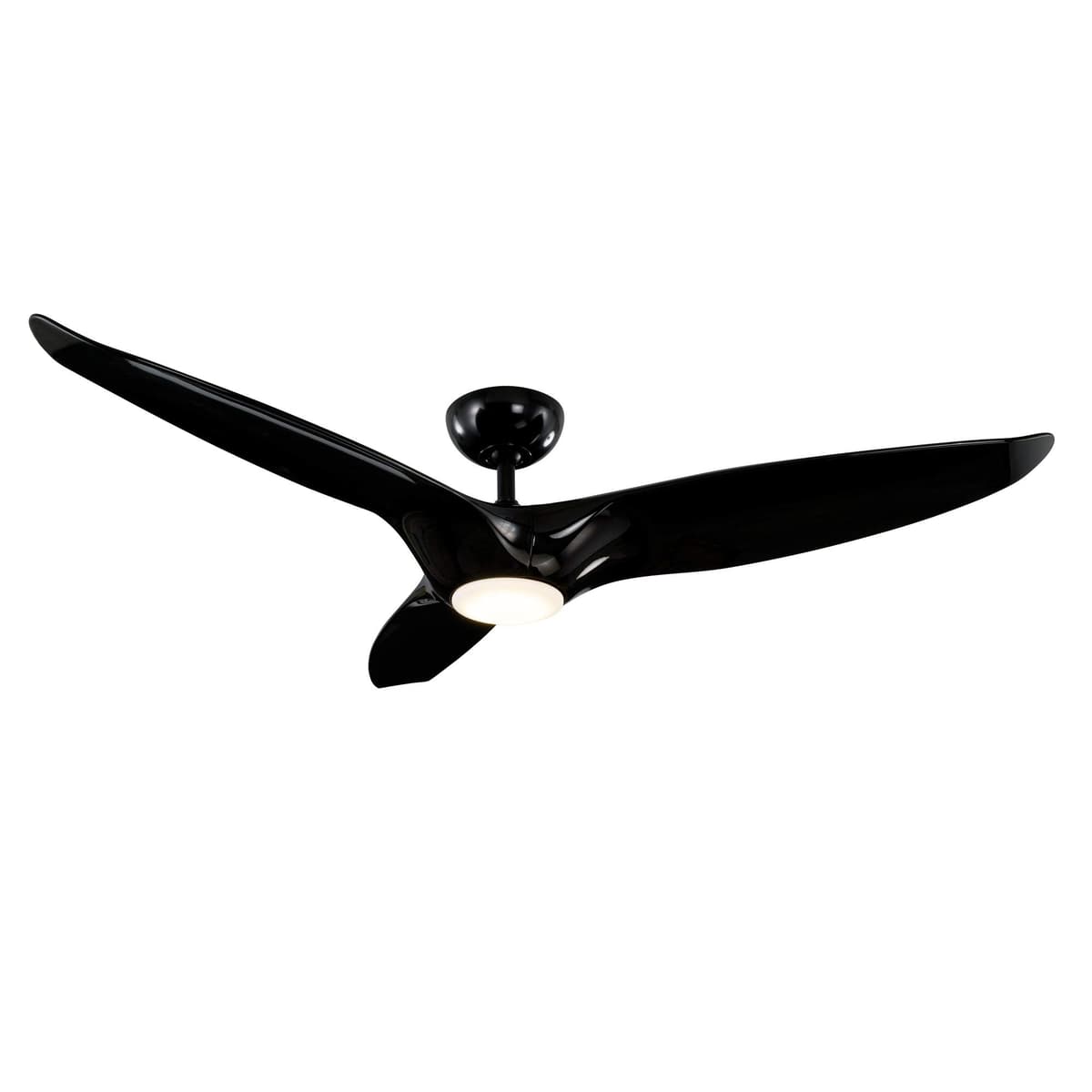 Modern Forms Ventilador Morpheus III 60" negro brillante con luz LED 2700K y control de pared compatible con Alexa FR-W1813-60L-27-GB
