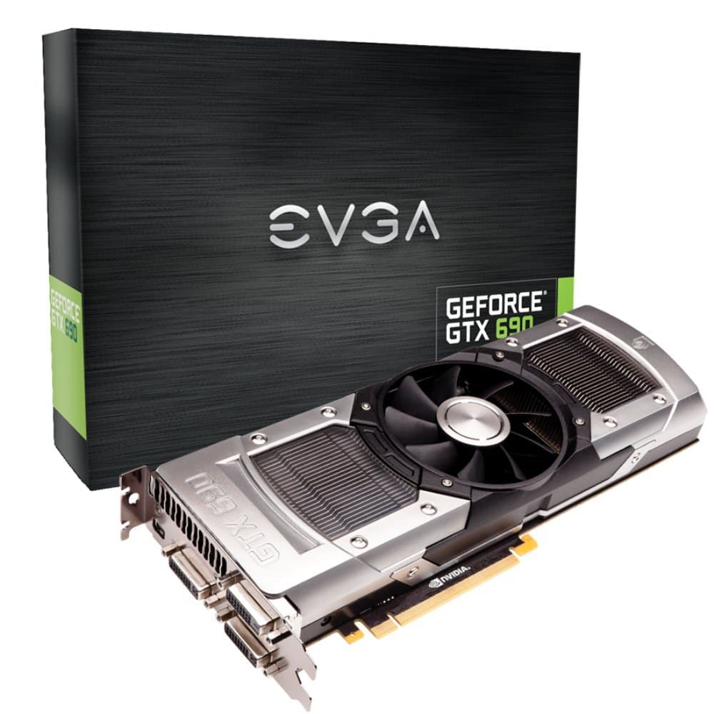 EVGA GeForce GTX 690 4096MB 512bit GDDR5, GPU Dual, 2x DVI-I, DVI-D, Mini DisplayPort, Quad SLI Ready Tarjeta Gráfica (04G-P4-2690-KR)