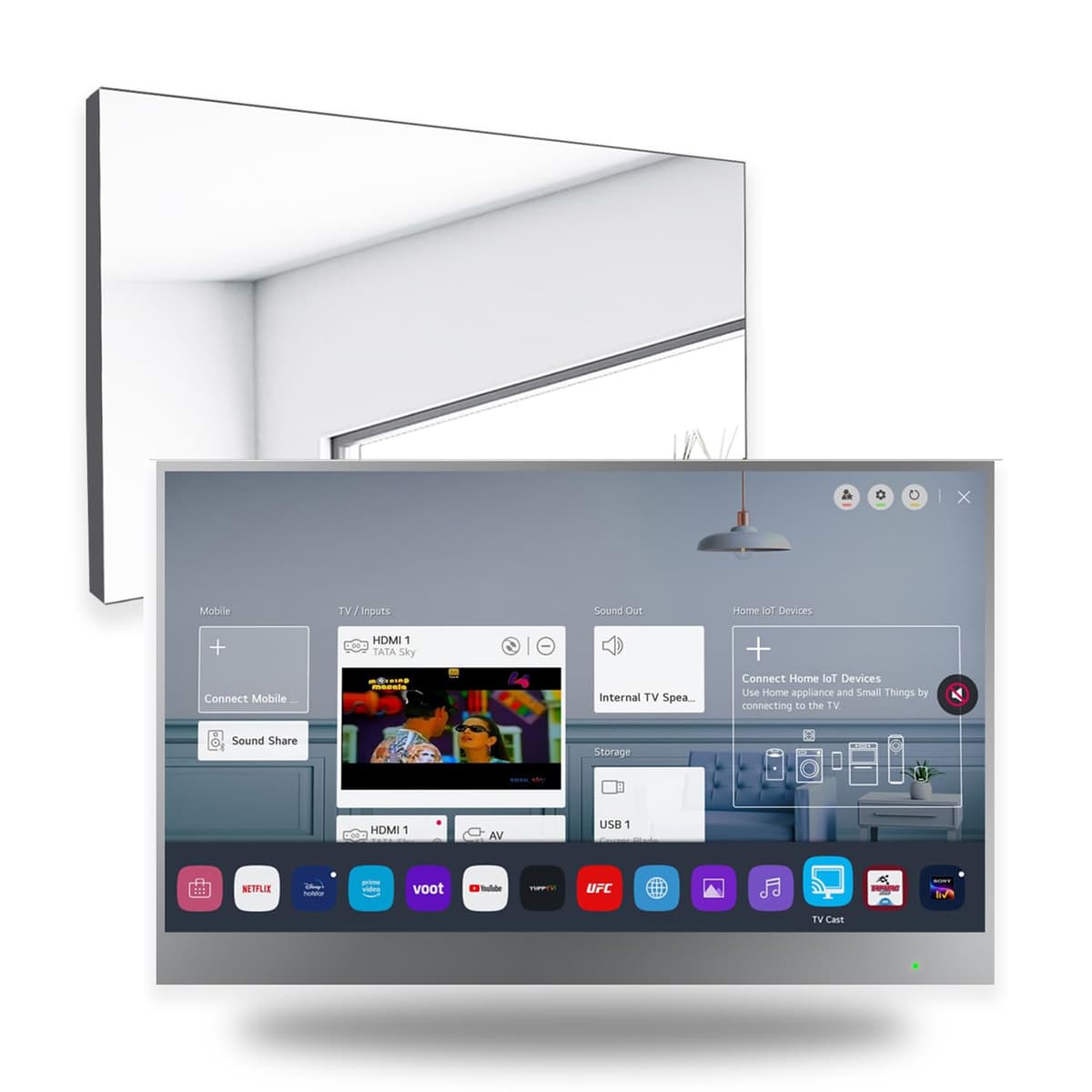 elecsung Smart Mirror TV de 22 pulgadas para baño webOS 1080P impermeable con sintonizador HDTV integrado (ATSC), Alexa incorporada, parlantes, Wi-Fi y Bluetooth, modelo SS215U22-A016 2025