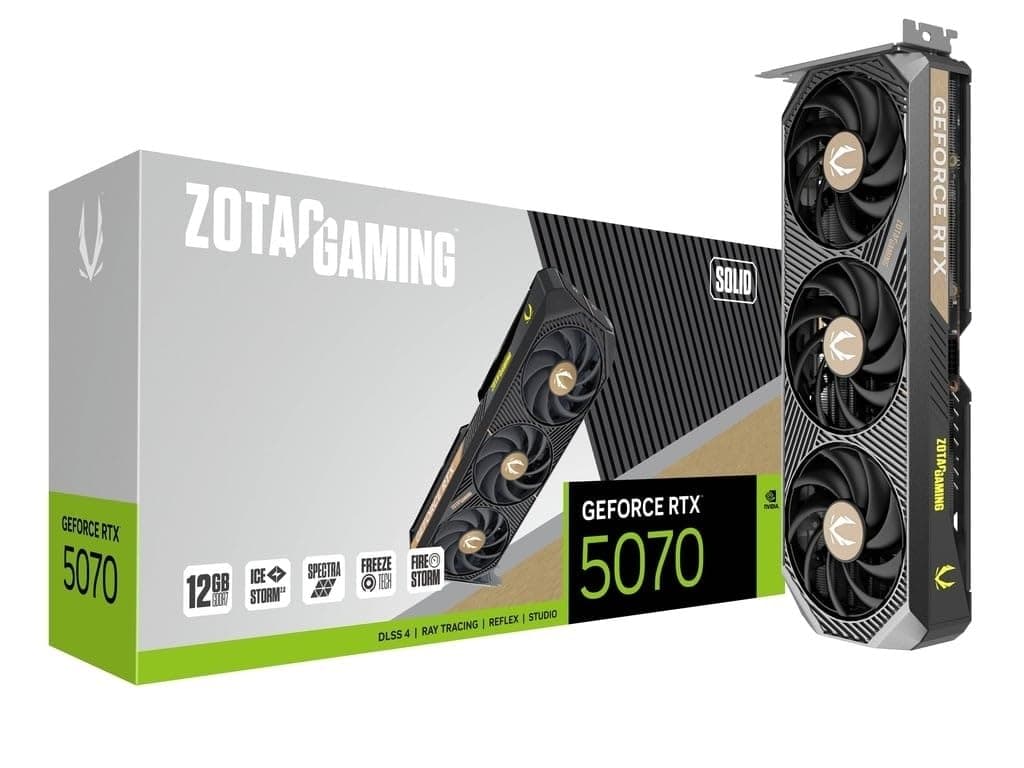 ZOTAC Gaming GeForce RTX 5070 Solid 12GB GDDR7 Tarjeta Gráfica ZT-B50700D-10P VD9075