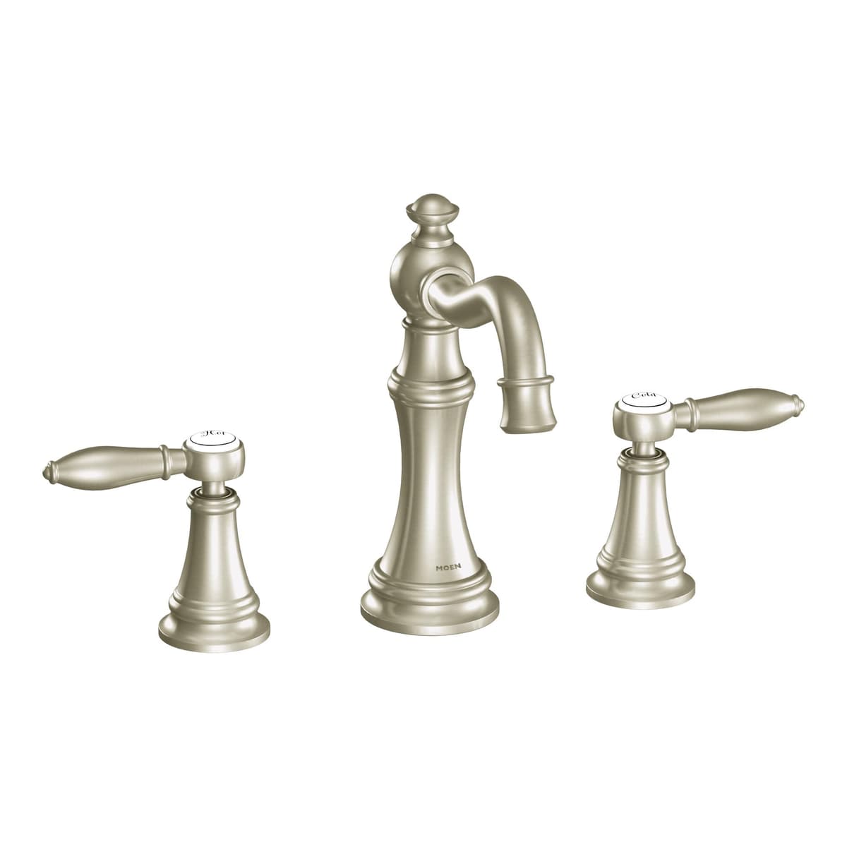 Moen TS42108BN Weymouth grifo de lavabo alto de dos manijas, kit de terminación, níquel cepillado