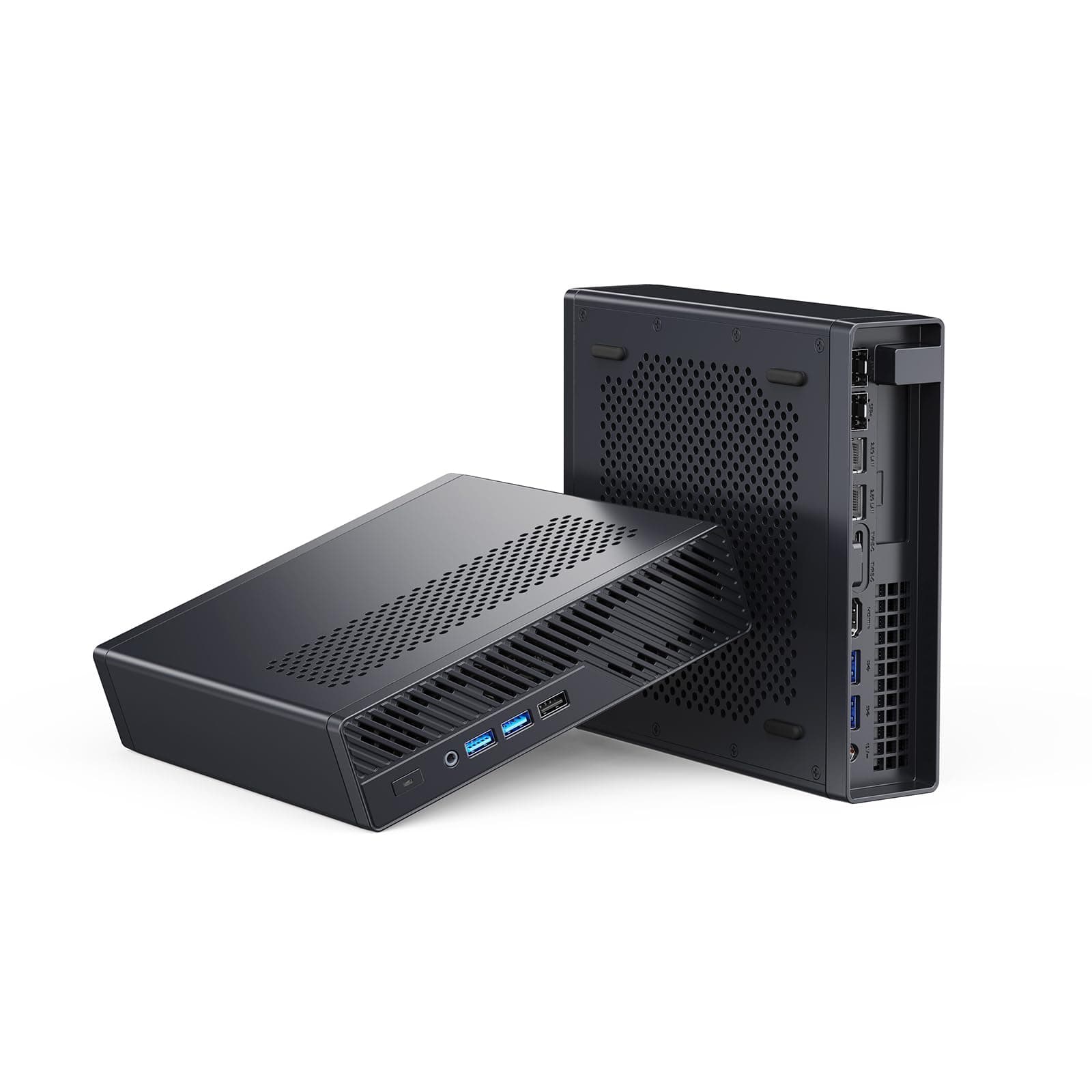 MINISFORUM MS-A2 Estación de trabajo AMD Ryzen 9 9955HX (16C/32T, hasta 5.4 GHz) Mini PC sin RAM/SSD/SO, salida HDMI/2x USB-C, 2x LAN 2.5G | Puerto 10G SFP+, compatible con SSD M.2 2280/22110/U.2 Mini computadora DeskMini
