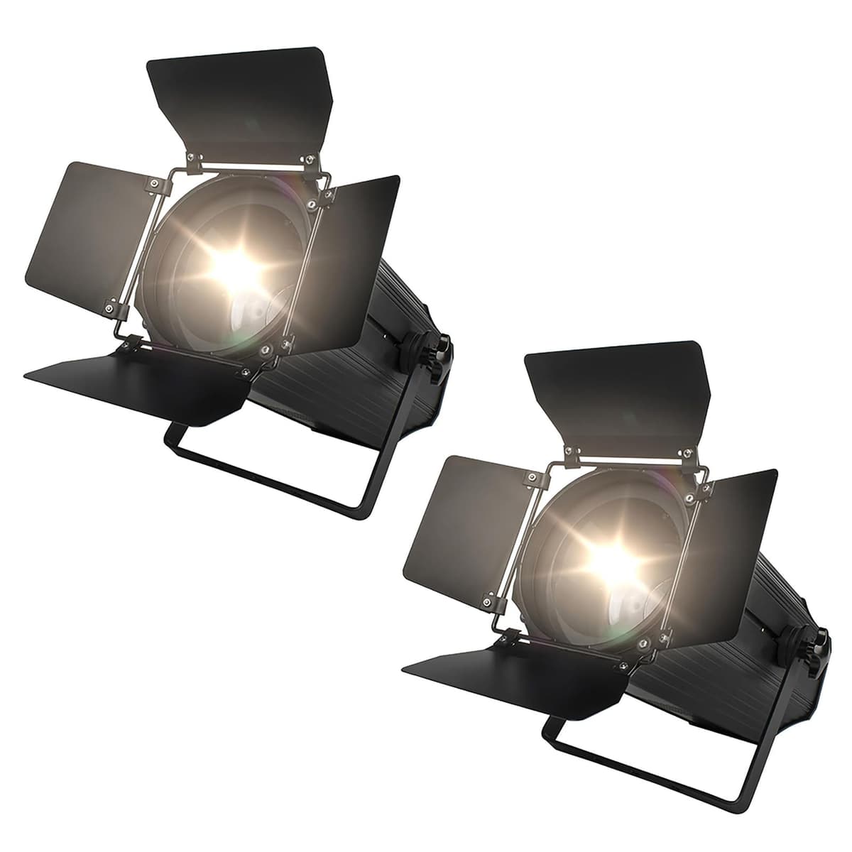 SHEHDS 200W COB Stage Lights par LED con barn doors, zoom lineal y DMX512 (paquete de 2) COB 200W Linear Zoom Spotlights