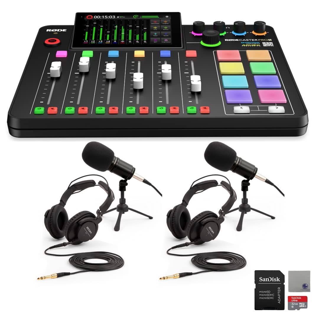 StreamEye Rode RODECaster Pro II Bundle con 2x Zoom ZDM-1, microSD 32GB y paño RCPII | ZDM1-PMP x2