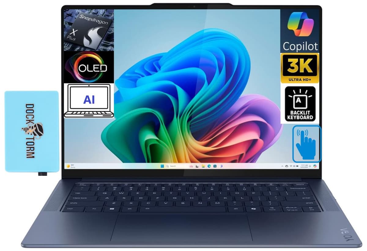Lenovo Yoga Slim 7X Copilot 14.5" OLED 3K Touch, Snapdragon X Elite, 16GB, 512GB (Pro) con DKZ Hub Snapdragon X Elite X1E-78-100