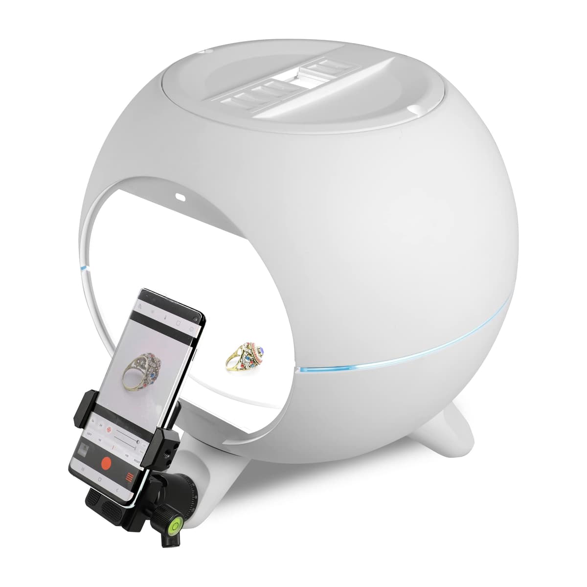 ORANGEMONKIE Foldio360 Cúpula Inteligente con Kit de Montaje (Plataforma Giratoria Inteligente con Luz LED Integrada, Plataforma y Soporte para Teléfono | Disparo Automático de Imágenes y Video en 360 Grados) F360-PARENT