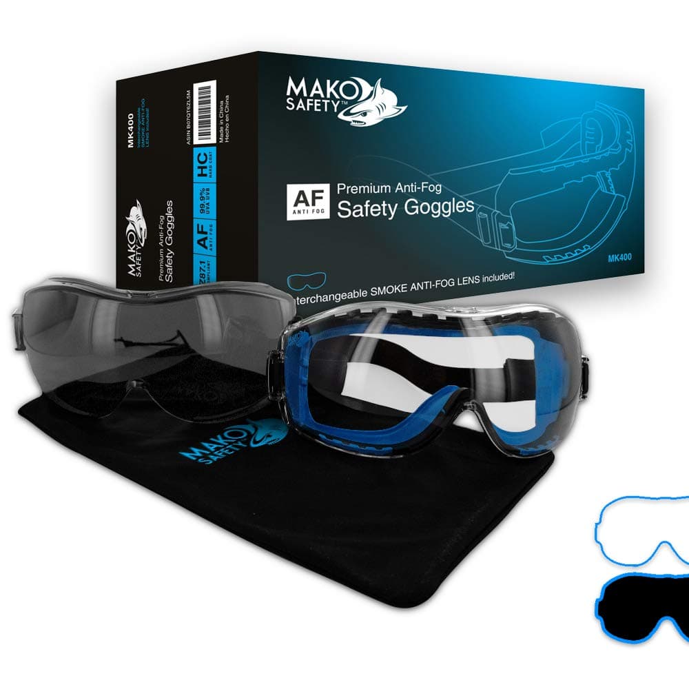 MAKO MK400 Gafas de Seguridad Premium Anti-Fog Dual Lens, 48 pares MK400-48