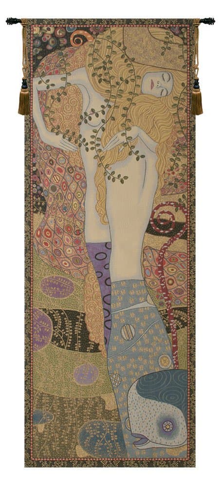 C Charlotte Home Furnishings Inc Water Snakes by Klimt - Tapiz italiano para pared 65 x 24 pulgadas 3796-5251