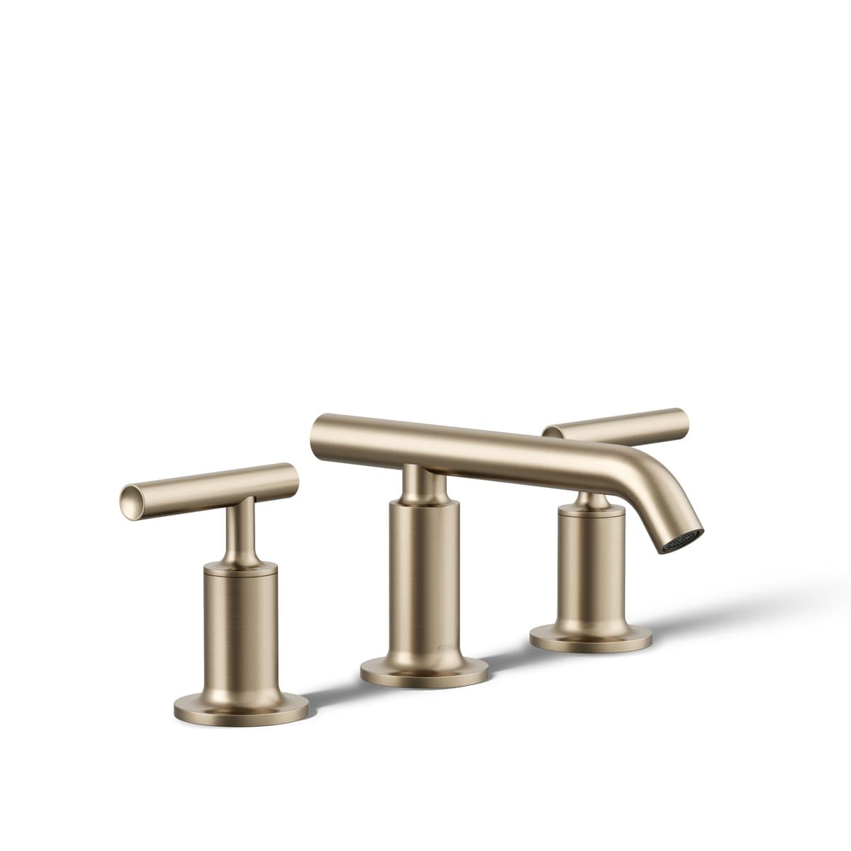 KOHLER K-14410-4-BV Purist Grifería Widespread con Manijas Bajas y Pico Bajo, Vibrant Brushed Bronze