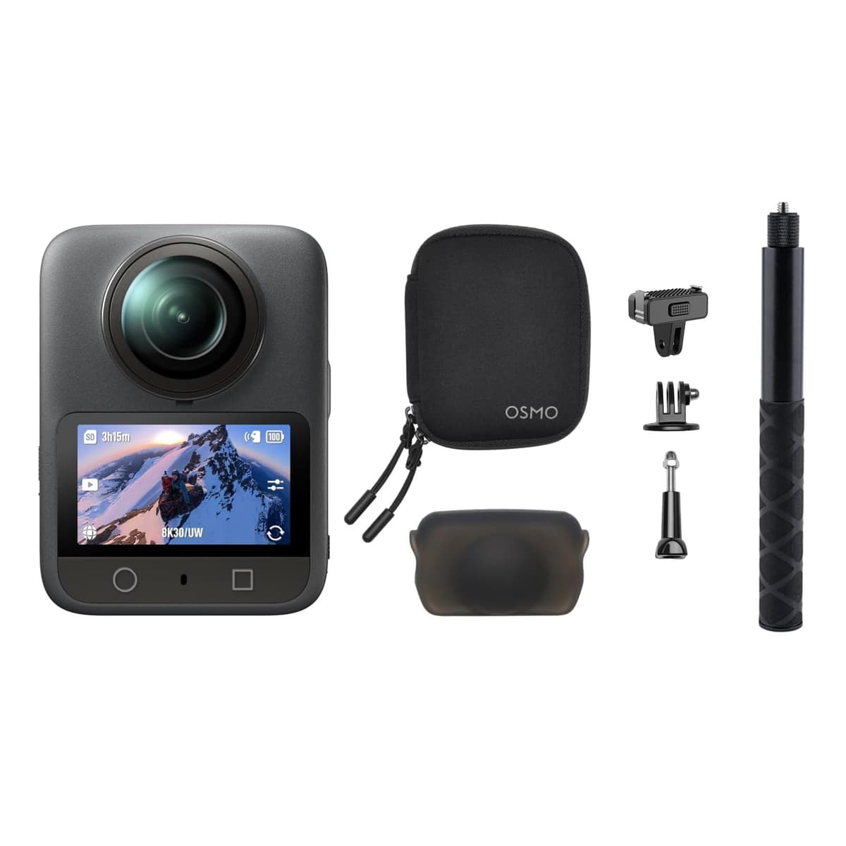 DJI Osmo 360 Combo de Esquí, Cámara 360 con Sensor de 1 pulgada y Video 360° nativo 8K, Palo Selfie Invisible de 1.2 m, Video 4K/120 fps y Boost 170°, Resistente al Frío hasta -20 °C (-4 °F), Cámara de Acción para Esquiadores 6937224110502