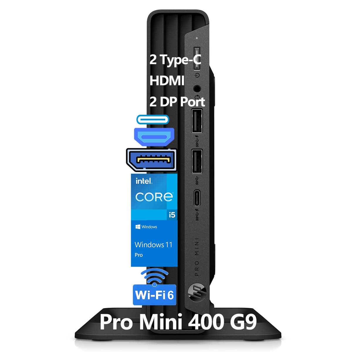 HP Pro Mini 400 G9 Business Mini PC, Intel Core i5-12500T, 16GB, 256GB SSD, Win 11 Pro