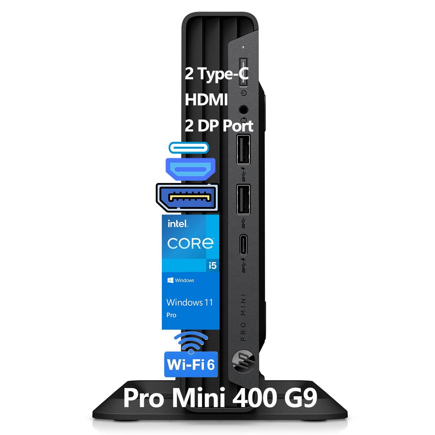 HP Pro Mini 400 G9 Business Mini PC, Intel Core i5-12500T, 16GB, 256GB SSD, Win 11 Pro