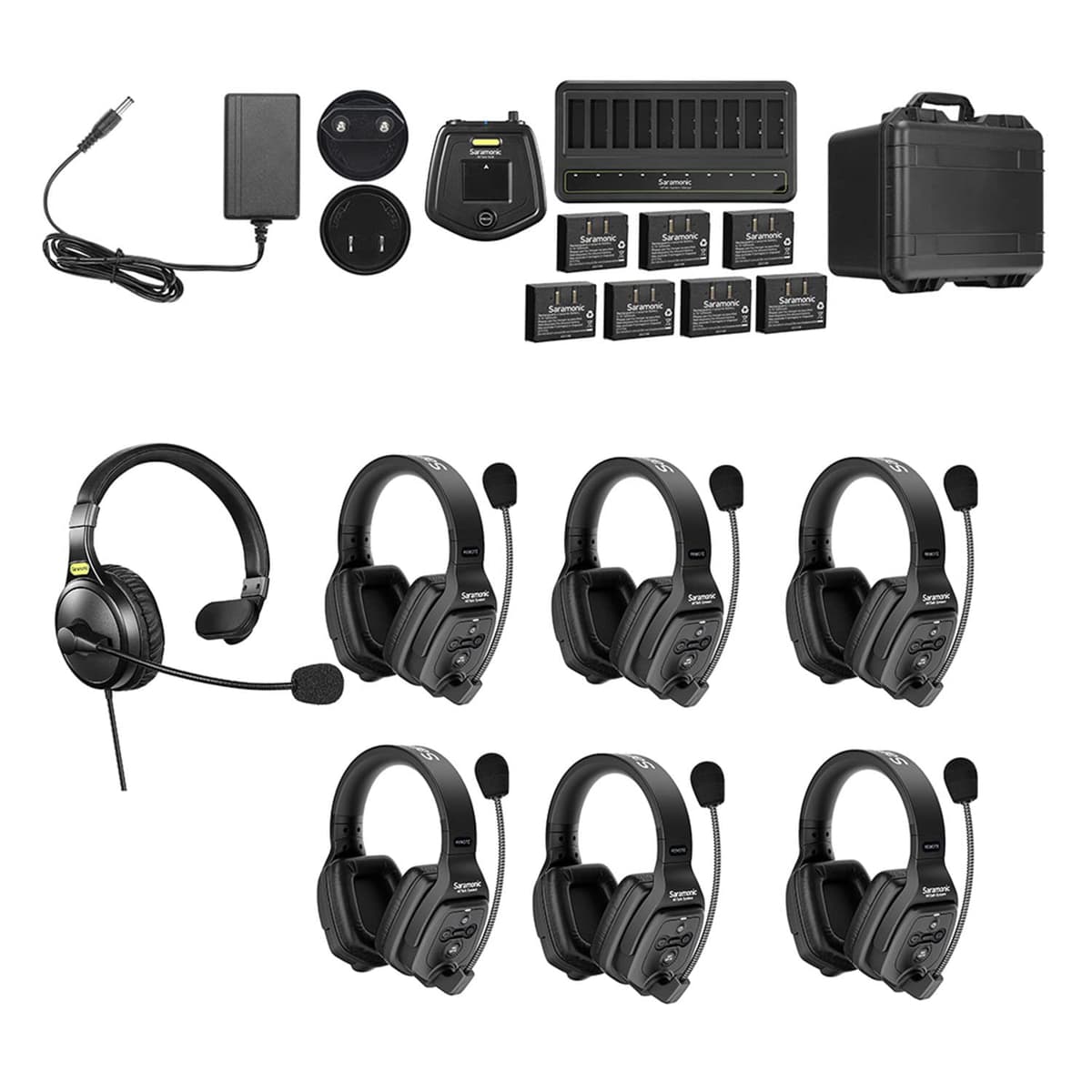 Saramonic WiTalk-WT7D Sistema inalámbrico intercomunicador para 7 personas, dual-ear 1.9GHz