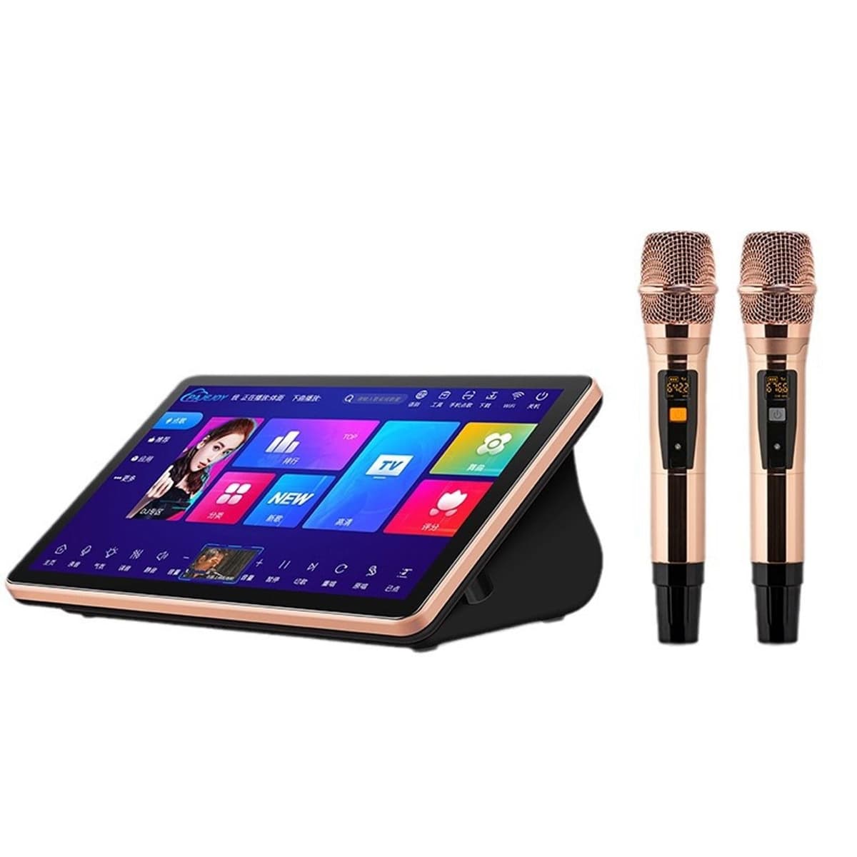 UWYTGF Karaoke Portátil 18.5" con Pantalla Táctil, Micrófono Inalámbrico y Disco Duro 6TB okj2KA0486