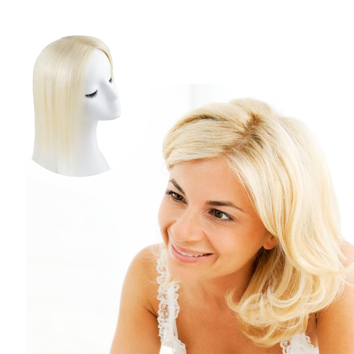 Briiwii Hair Topper Mono 5x6, 16" #613 Platinum Blonde BLT-M1811