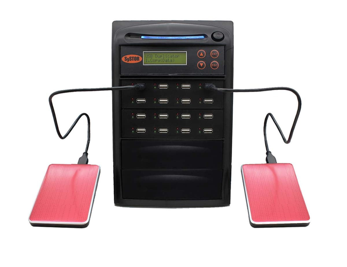 Systor SYS15EXH Duplicador y Sanitizador USB 1 a 15 para discos externos y memorias USB