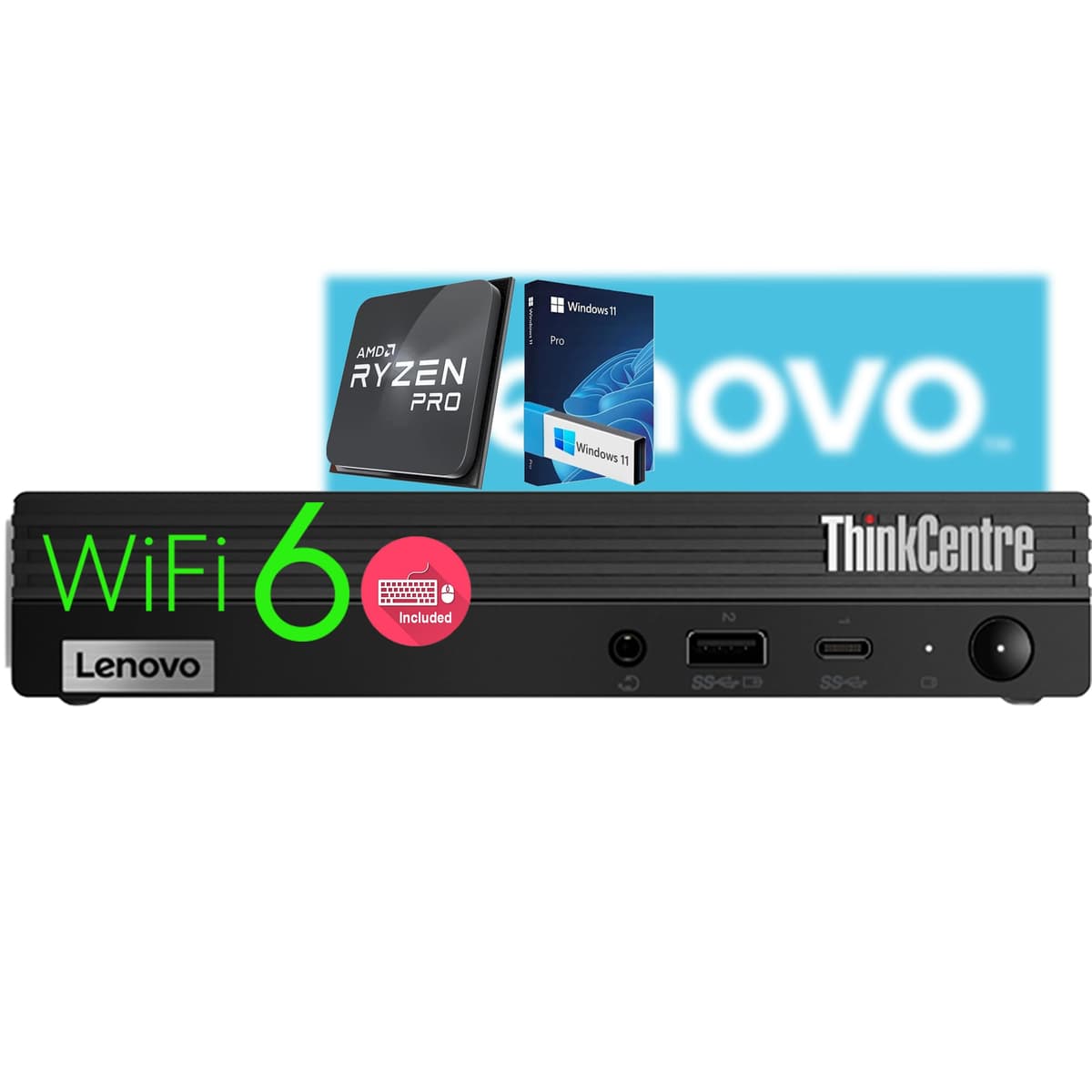 Lenovo ThinkCentre M75Q Mini Desktop PC Ryzen 5 PRO, 20GB DDR4, 1TB PCIe SSD, Wi-Fi 6, Bluetooth 5, Windows 11 Pro