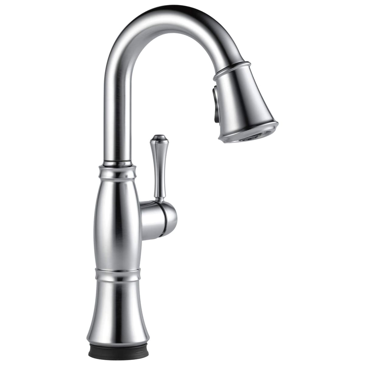 Grifo tipo barra Delta Cassidy Touch con rociador retractil y acabado Lumicoat Arctic Stainless 9997T-AR-PR-DST