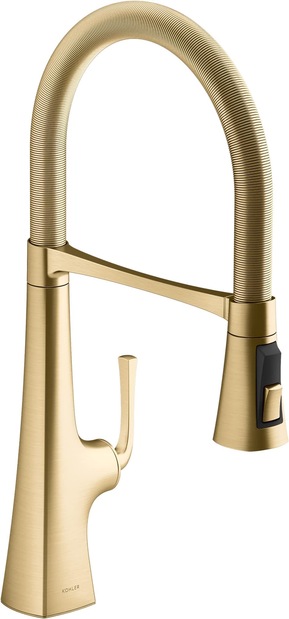 Kohler Graze 22061-2MB Grifo semiprofesional con rociador extraíble, Vibrant Brushed Moderne Brass
