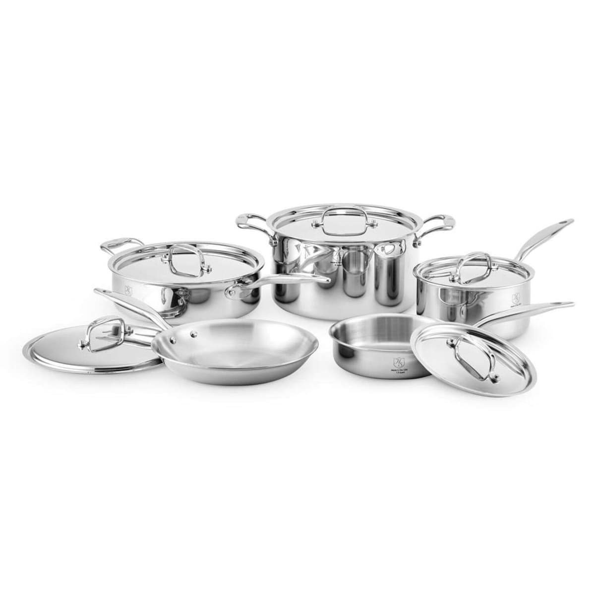 Heritage Steel 10 Piece Cookware Set - Acero Inoxidable 316Ti Fortalecido con Titanio, Construcción 5 Capas, Apto Inducción 613510-HSC-17002