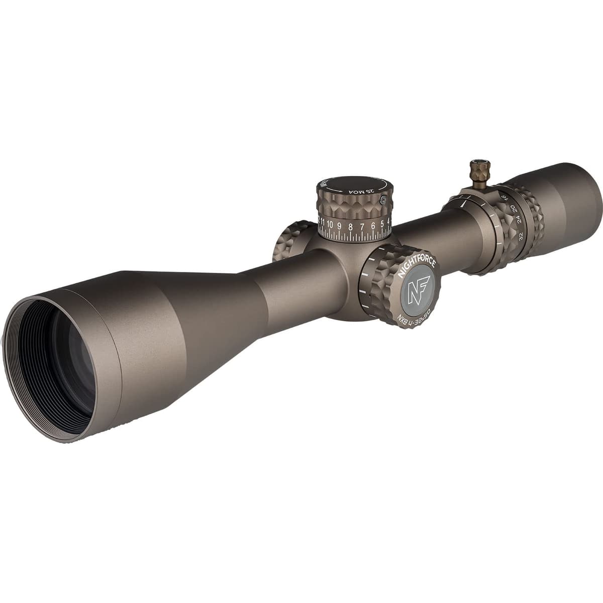 Nightforce NX8 4-32x50mm F2 Second Focal Plane ZeroStop Digillum MOAR-CF2D Reticle, Dark Earth (C688)