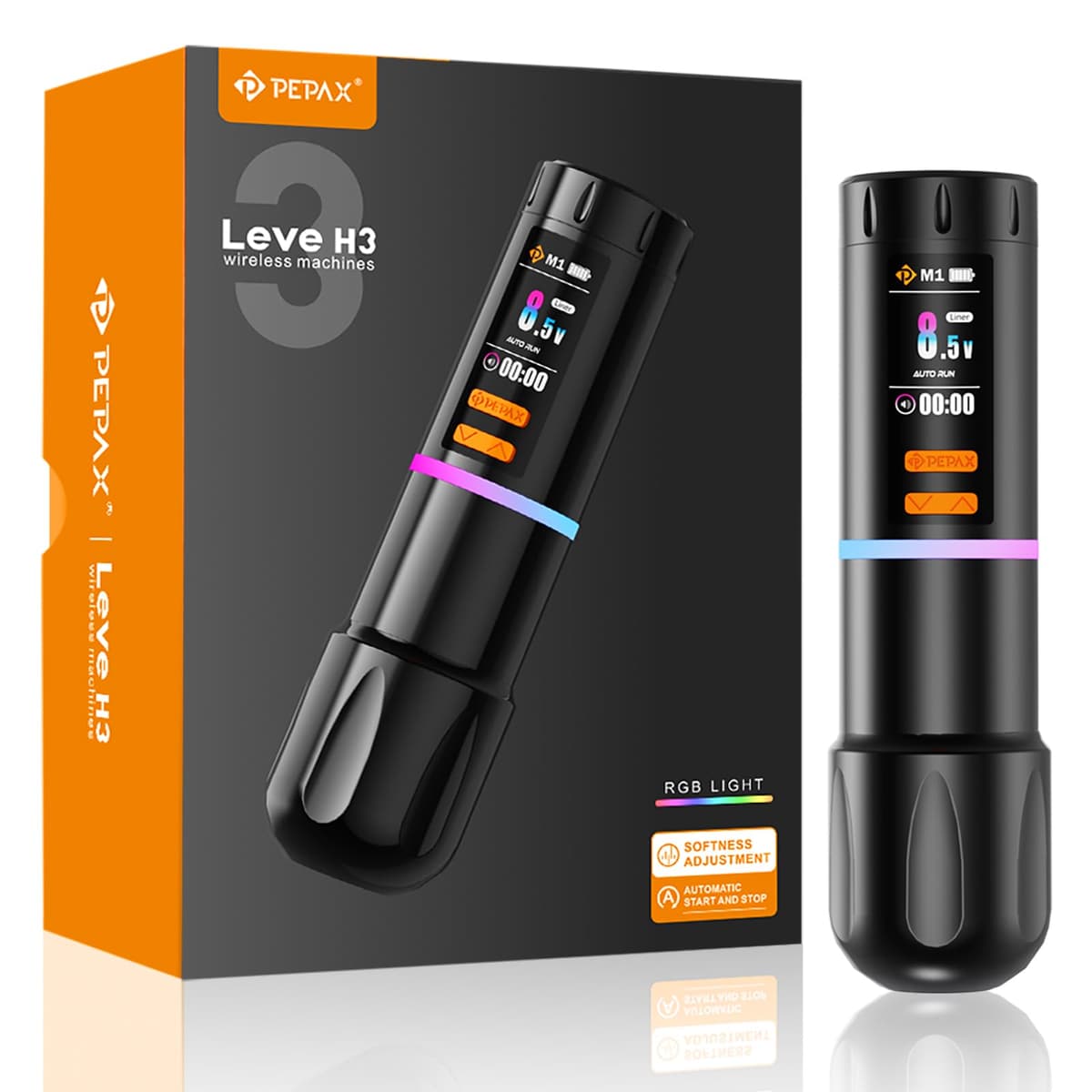 PEPAX Leve H3 Máquina de tatuar inalámbrica, pen, 4.2mm stroke, batería 2000mAh, pantalla LED H3-4.2