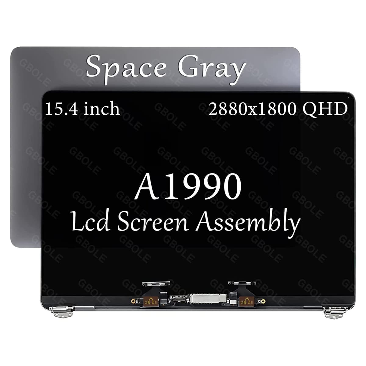 GBOLE A1990 Repuesto de pantalla para MacBook Pro A1990 (2018/2019) 15.4" Space Gray MR932