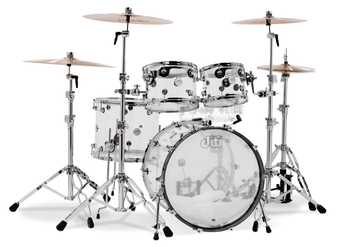 Juego de Batería DW Design Serie 4 Piezas - Acrílico Transparente DDAC2214CL