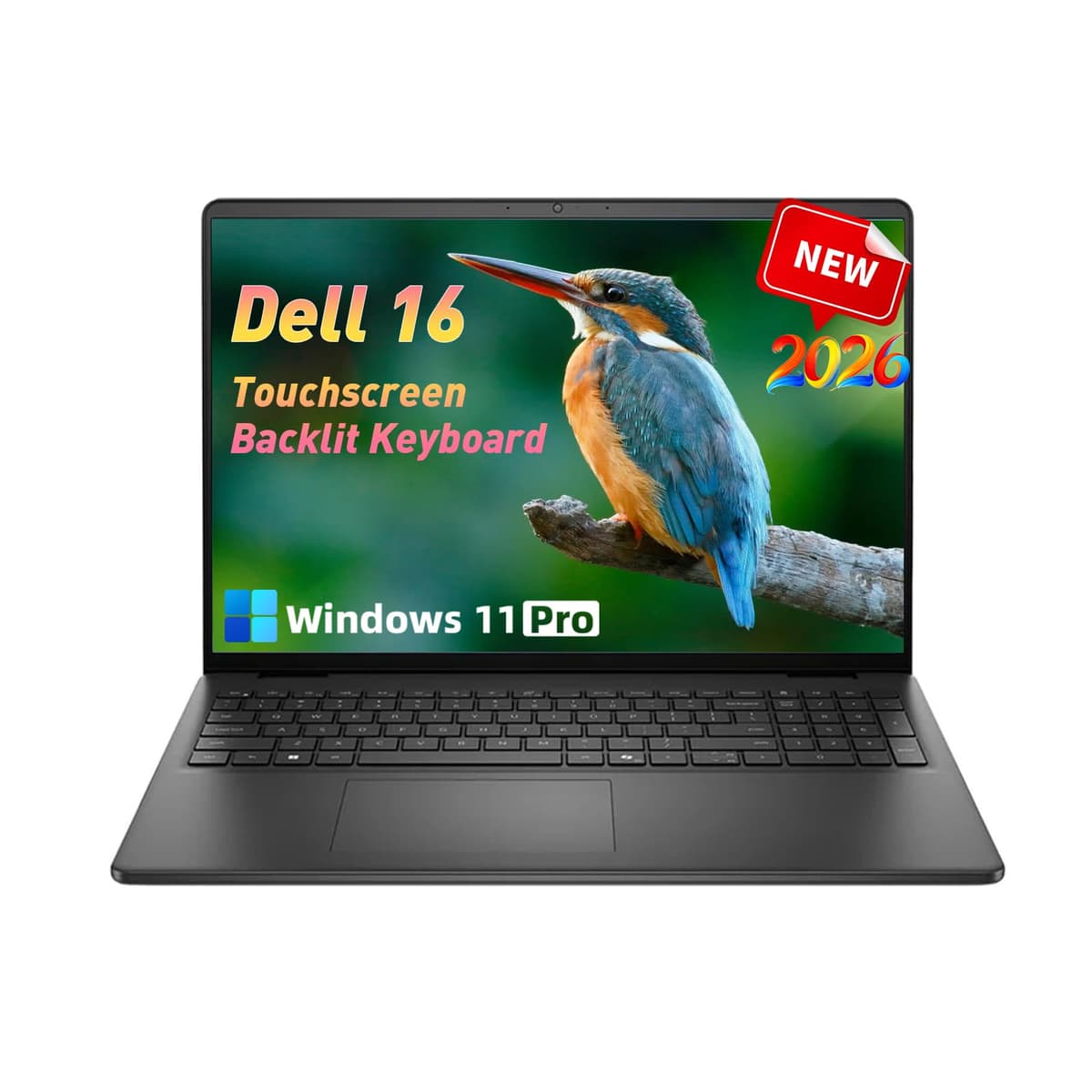 Dell Laptop Táctil 16" 2026, Intel 10 núcleos 7 150U (hasta 5.4 GHz), Pantalla 16'' FHD+ Antirreflejo, 32GB DDR5, 1TB SSD, Teclado Retroiluminado Copilot, Win11 Pro, Carga Rápida, Negro Dell 16
