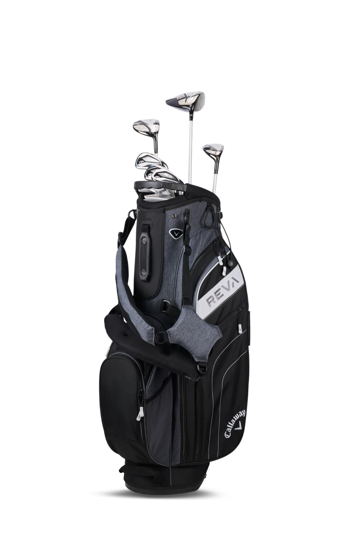 Callaway Golf Paquete Reva 2024 (Negro, Derecho, 8 Piezas, Bolsa con Soporte) 4PKR23180820BK