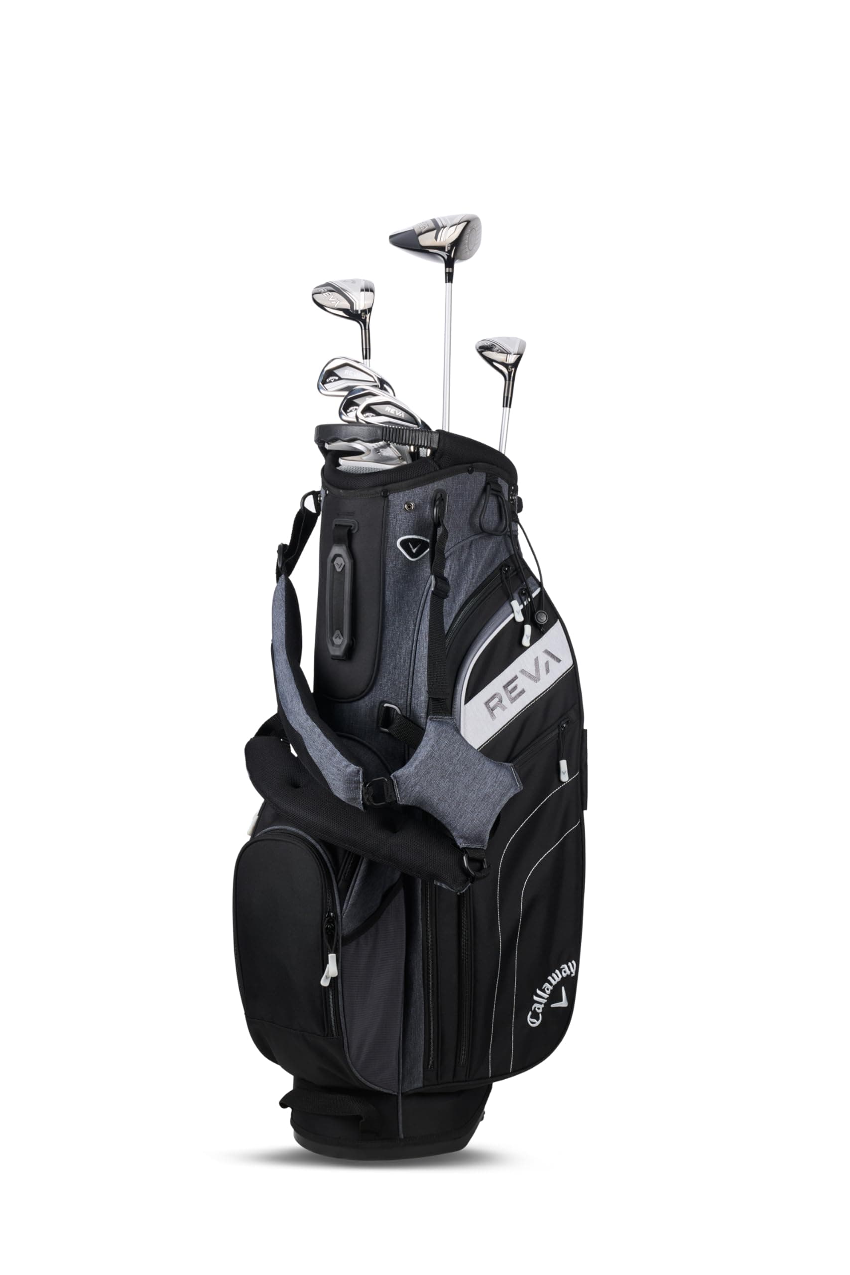 Callaway Golf Paquete Reva 2024 (Negro, Derecho, 8 Piezas, Bolsa con Soporte) 4PKR23180820BK