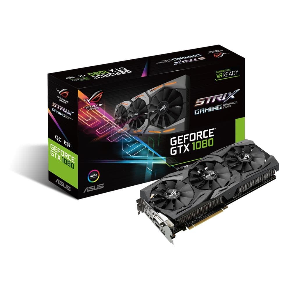 ASUS GeForce GTX 1080 8GB Tarjeta Gráfica ROG Strix (STRIX-GTX1080-8G-GAMING)