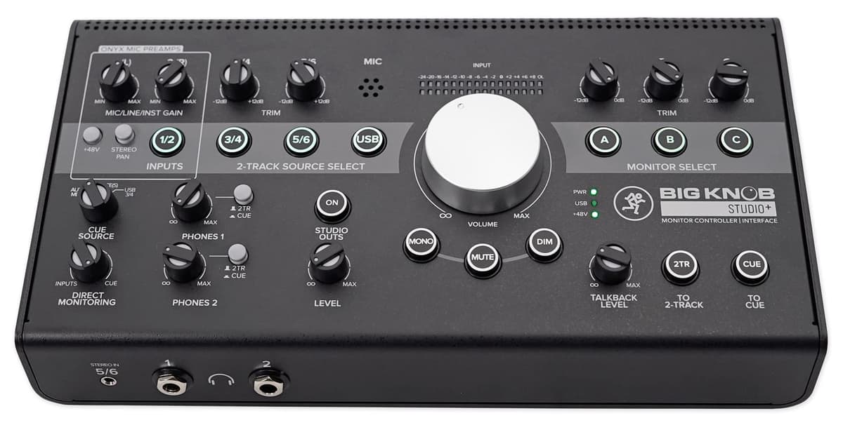 Mackie Big Knob Series, Controlador de Monitores de Estudio 4x3 192 kHz con Entrada/Salida USB (BIG KNOB STUDIO PLUS)